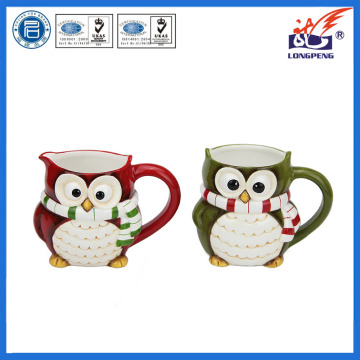 Novelty Owl Bird Ceramic Mugs Cups Red Green Tea Coffee Gift NEW,Figural Owl Mugs, Animal Coffee Tea Mugs Gift for Friend