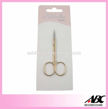 Single Blister Card Packing Electroplated Eyebrow Scissors