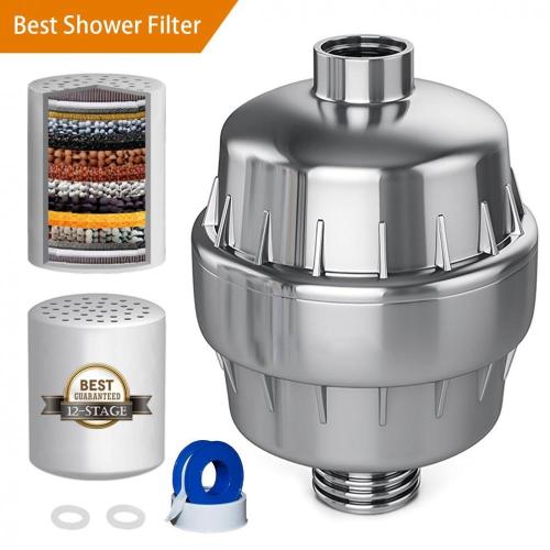 15 stage universal shower filter with replaceable cartridge