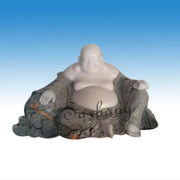 Eastern Figure Natural Marble Statue Buddha Meditator For Garden