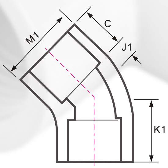 DIN PN16 Water Supply Cpvc Elbow45 ° Grey Color