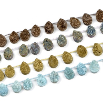 Natural Stone Druzy Agate Geode Quartz Necklace