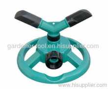 Plastic 2-arm Yard Water Rotary Sprinkler With Plastic Base?