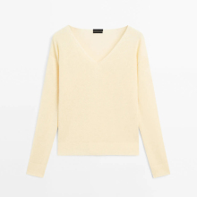 Women's 100% linen long sleeved knitted sweater