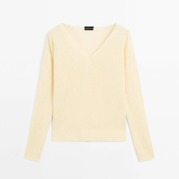 Women's 100% linen long sleeved knitted sweater