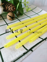 8MM Yellow Color Drinking Straw Individual Wrap
