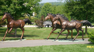 theme park large outdoor decoration metal craft modern horse sculpture