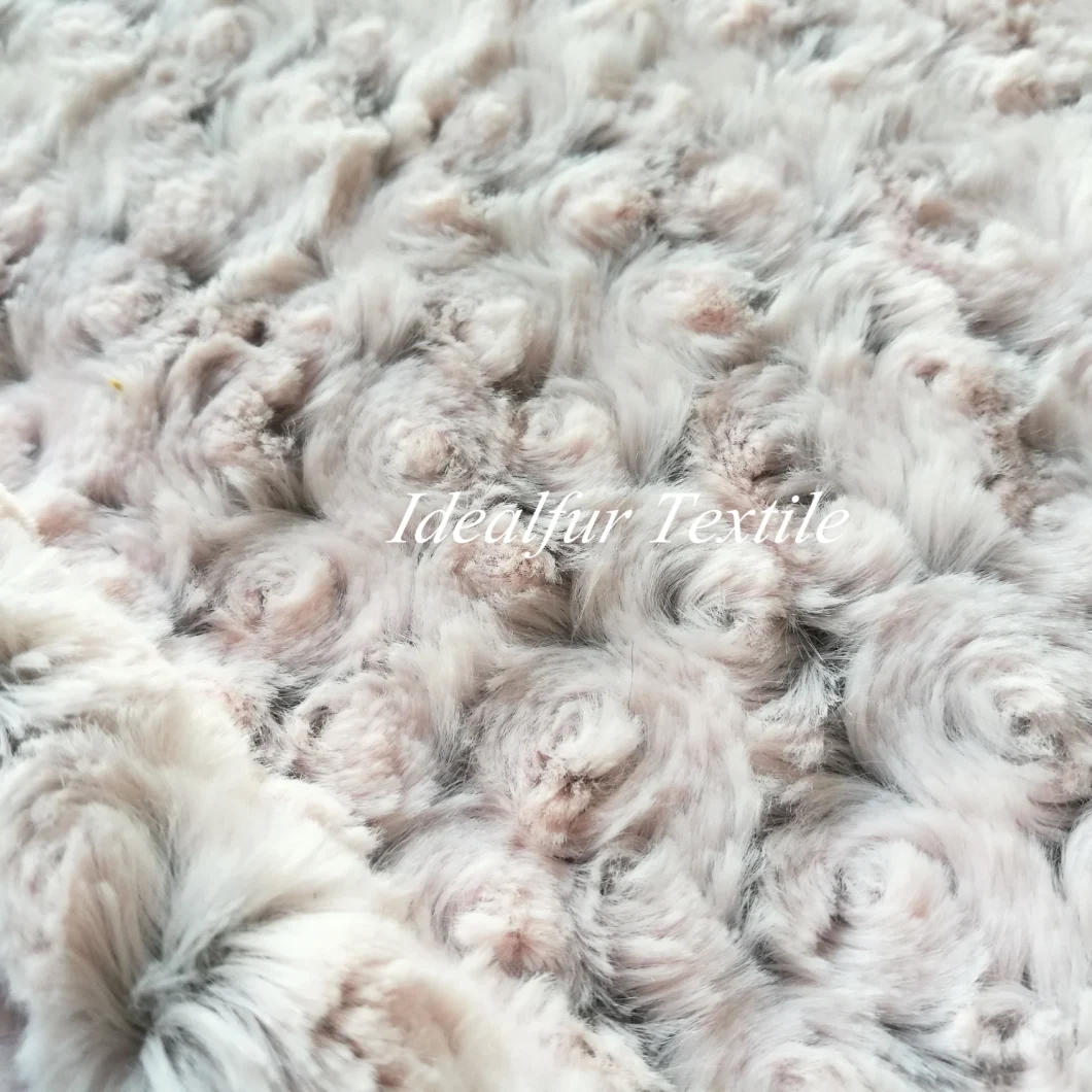 Rose Embossed Imitation Rabbit Fake Fur