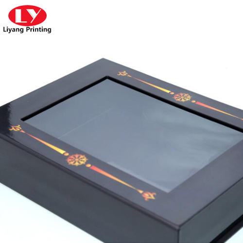 PVC window magnetic closure cosmetic gift packaging box