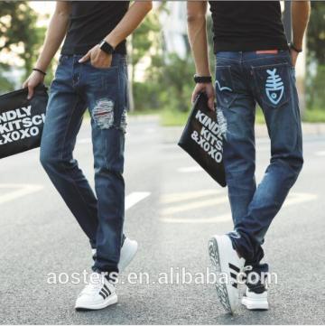 hot sale custom negotiate price man jeans damaged bulk jeans