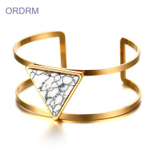 Ladies Wide 14k Gold Turquoise Cuff Bangle Bracelet