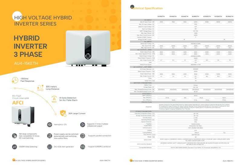 AU4-15KETH High Voltage Three Phase Inverter