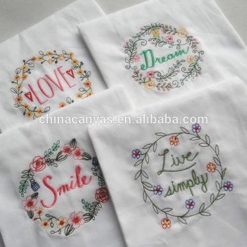 100% cotton emboridery white plain tea towel