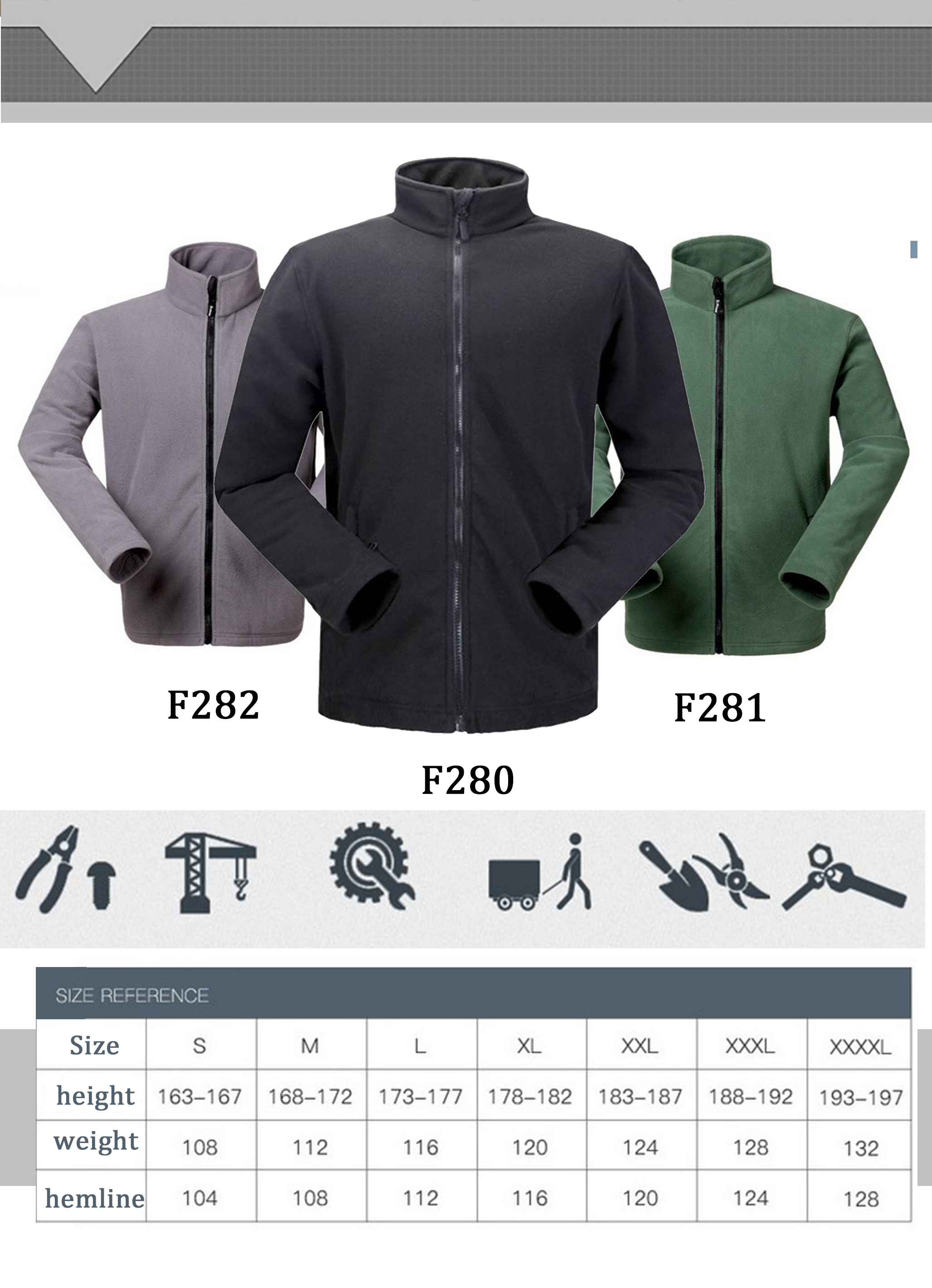 Attractive price new type men fleece outdoor work wear polyester work jacket
