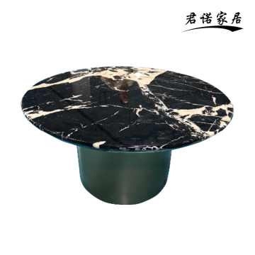 Black and White Marble Round Coffee Table