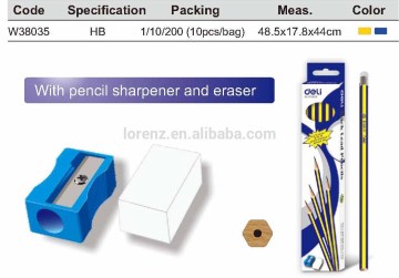 pencil sharpener&eraser student pencil