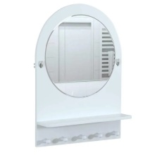 Nordic Simple Wall-Mounted Round Mirror Fashionable Bathroom Shelving