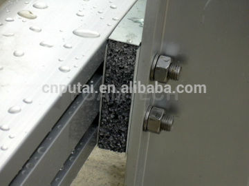 Shock absorbing aluminum foam blocks for highway guardrail