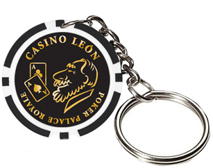 fashion key ring poker chip with custom sticker