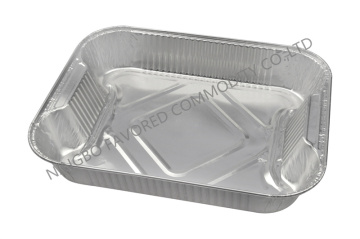 Aluminium foil container with inner handle