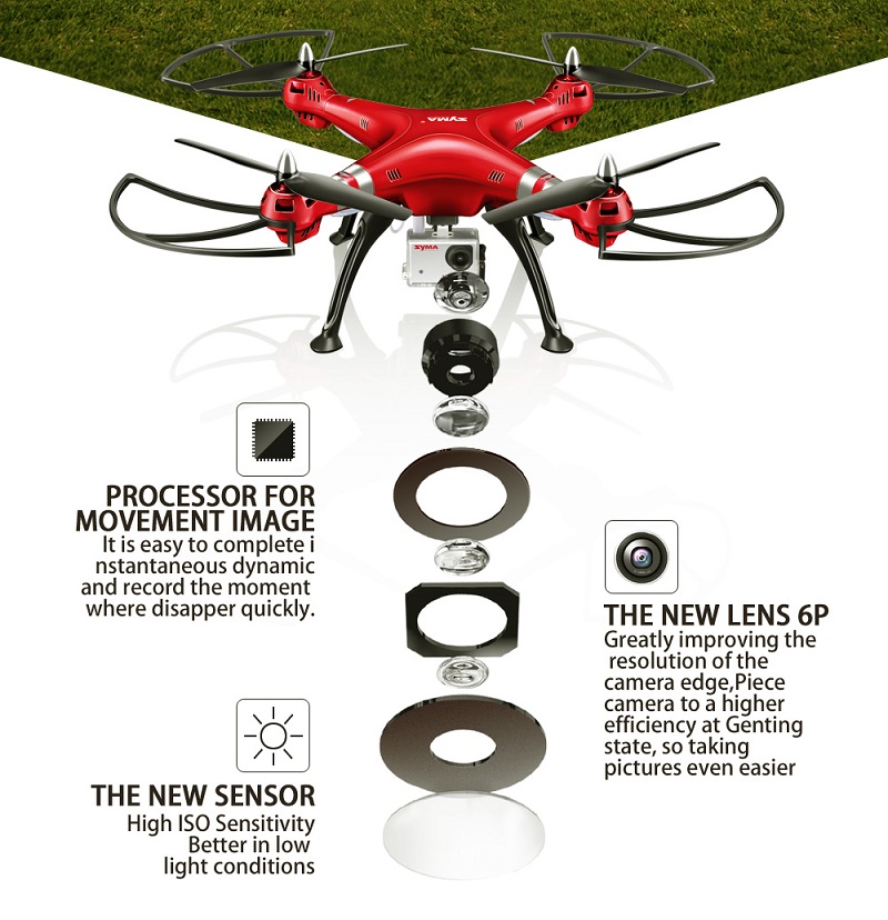 SYMA Professional Drone X8HG X8HW X8HC 2.4G 4CH RC Helicopter Drones 1080P 8MP HD Camera Quadcopter (SYMA X8C/X8W/ X8G Upgrade)