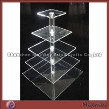 Clear Rectangular 5-Tier Water Clear Acrylic Cupcake Display Stand Rack