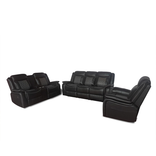 Leather Sectional Manual Recliner Sofa