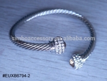 wire cuff bangle with rhinestones ,wire cuff bracelet,wire bangle bracelet,latest jewelry,hot new product for 2017