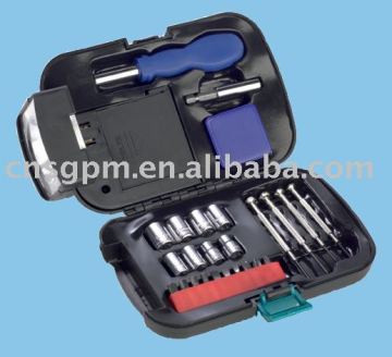 25pcs tool kits sets flash flight tool kits sets with flashlight torch
