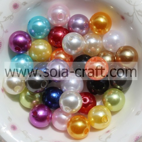 Lots Top Quality Czech Glass Mixed Color Pearl Round Beads 6MM Acrylic Beads