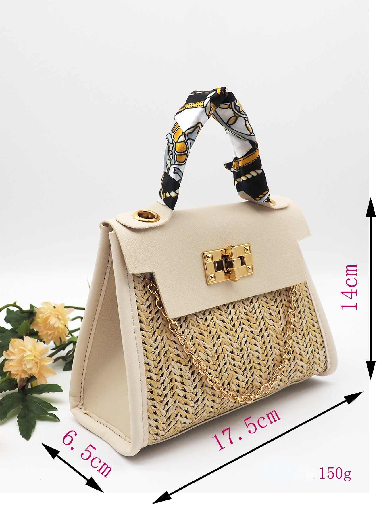 Summer Girl Bag Pastoral Style Woven Retro Portable Straw Woven Bag Fashion Messenger Bag