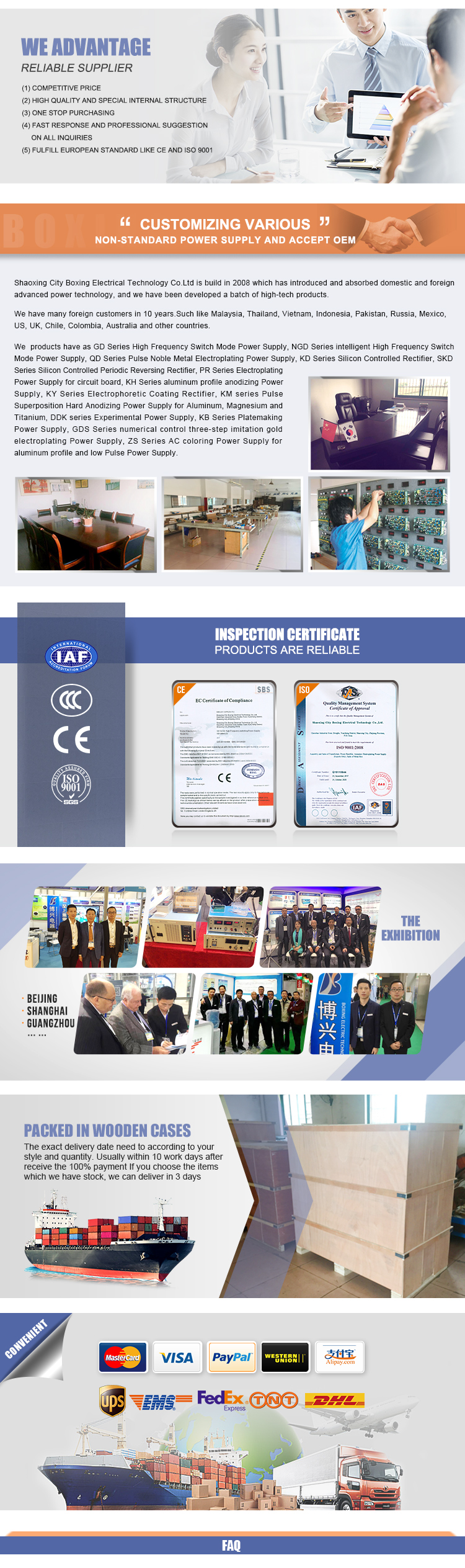 Customized 400A Rectifier Electroplating for Wastewater Treatment