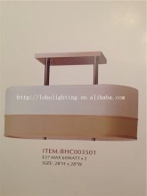 lighting fixture with fabric shade pendants