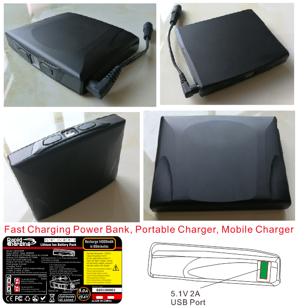 AC613 fast charging power bank heated jacket battery