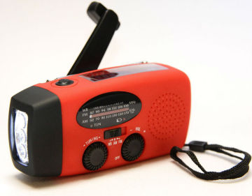 solar dynamo hand crank radio+flashlight +cellphone charger