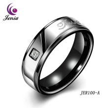 Jenia Wholesale Health Titanium Plated Rose Gold Ring For Happy Lovers