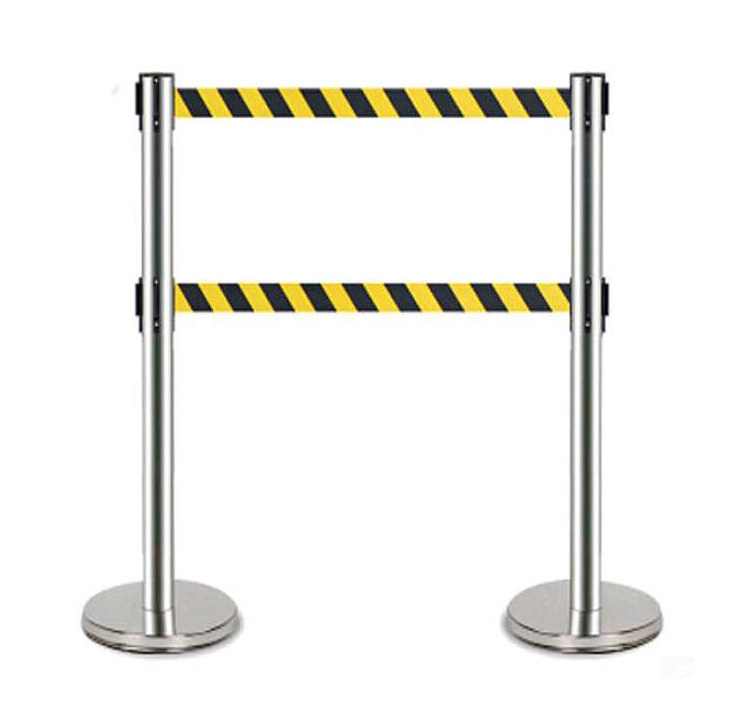 Double Belt Retractable Barrier Road Block Barriers, Safe Isolation Barrier/