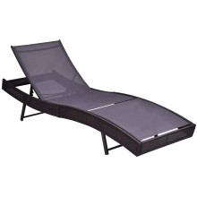 Patio Rattan Wicker Poolside Chaise Lounge Chair