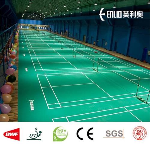 Tikar gelanggang badminton Enlio PVC dengan BWF