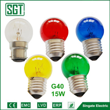 incandescent luminaire G40 globe ball color bulb