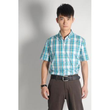 Customized Color Plaid Pattern Polo Shirt 100% Cotton