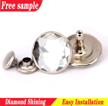 Ladylike diamond rhinestone rivets button