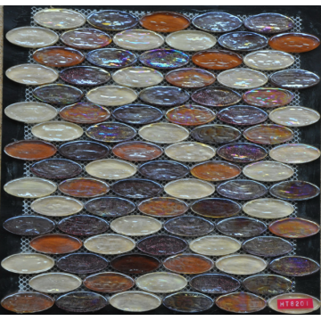 mosaïque ovale en cristal de marbre