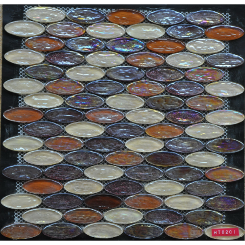 mosaïque ovale en cristal de marbre