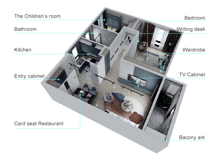 Blue Kitchen Cabinet And Wardrobe For Wholesales