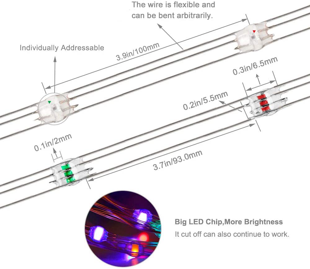 Ws2812b Rgb Copper Led Pixel String - 5m 50 Leds Party Lights, High ...