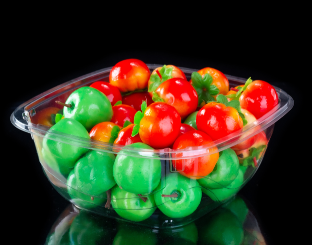 Plastic Fruit Bucket With Lidding Film