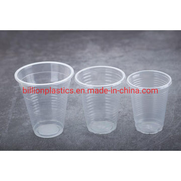 Transparent Black Plastic Spoons Disposable Plastic PP Cups for Drinks Juice or Coffee