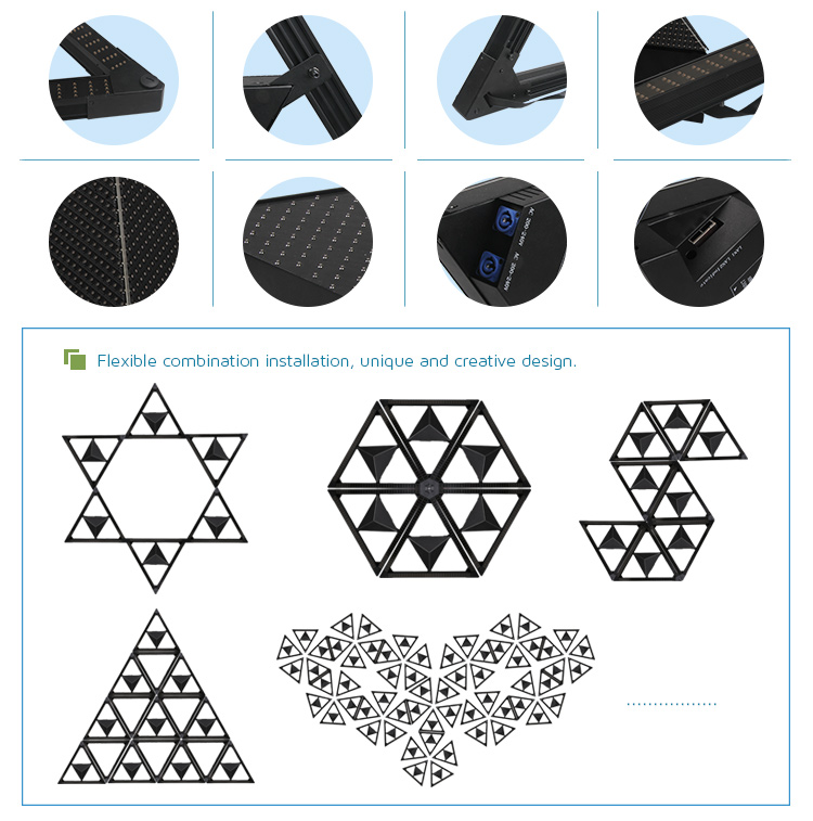 full color rgb matrix control mini led special shape display screen/led triangle display