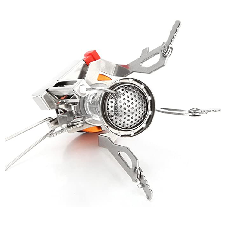 Portable Camping Stoves Backpacking Stove with Piezo Ignition, Stable Support Wind-Resistance Camp Stove